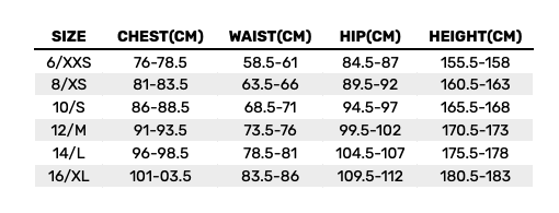 2026 Rip Curl Womens Dresses  Size Chart